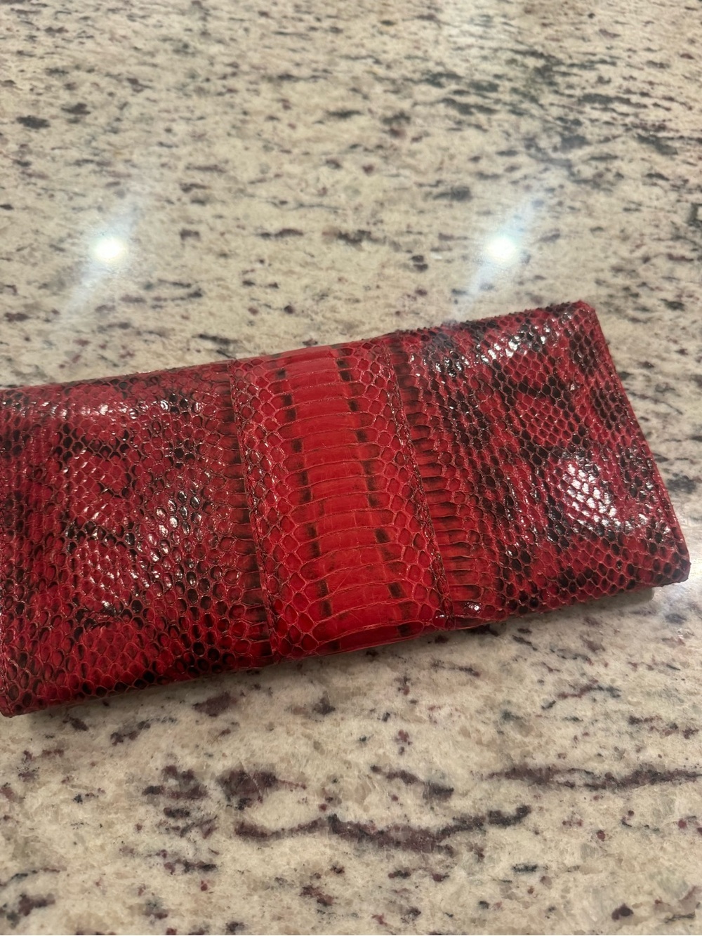 Jimmy Choo Red python Leather Clutch - Picture 6 of 8